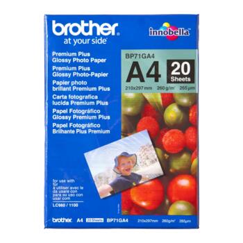 BP-71GA4 Glossy A4 Brother papīrs 260g/m2, 20loksnes (BP71GA4)