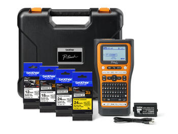 PT-E560BTSP4 profesionāls uzlīmju printeris (4lent,USB,BT,24mm,cauruļu apdruka) +TZ2-FX251 dāvanā (PTE560BTSPQL1)