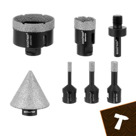 Dimanta kroņurbju komplekts koferī 7 gab. M14 6-68 mm (P27080)