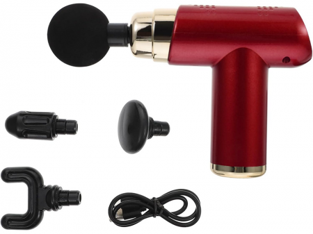 Mini masāžas pistole 4 uzgaļi sarkana (P24463_CZE)