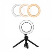 CP CP 6x LED Selfie 16cm Gredzena Lampa ar galda statīvu USB Barošanu (CP6XLEDST)