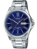 CASIO Vīriešu rokas pulkstenis MTP-1384D-2A (ZD108D) + BOX silver/blue
