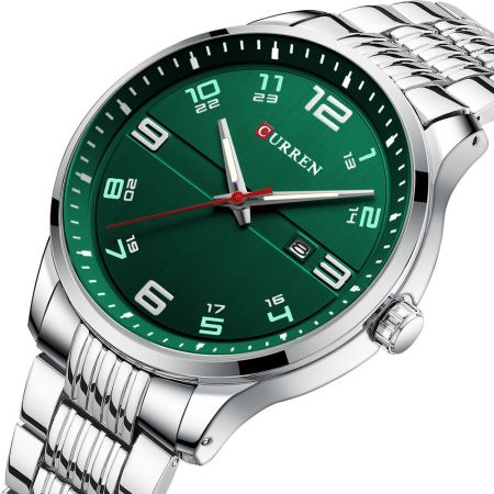 CURREN Vīriešu rokas pulkstenis 8411 (ZC037B) + BOX silver/green