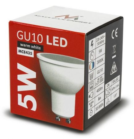 Maclean Cветодиодная лампочка LED GU10 5W теплый белый 3000K 400lm MCE435 WW (69622)