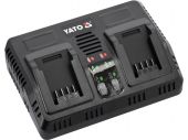 Yato akumulatoru lādētājs YT-828499, 18V d.c., 2x2.4A, Li-Ion, 200-240V a.c., 50/60Hz, uzlādes līmeņa indikators (YT-828499)