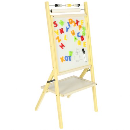 Двухсторонняя доска с мелками, магнитами и рулоном бумаги 46x43x89см (3826)