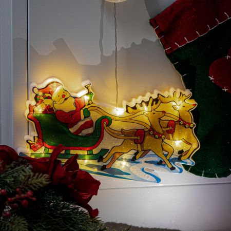Рождественское украшение Санта на санях LED (5244_2)
