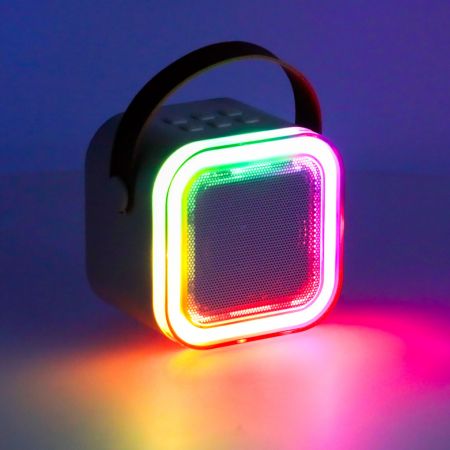 Karaoke skaļruņis + mikrofons USB Bluetooth LED rozā (3379)