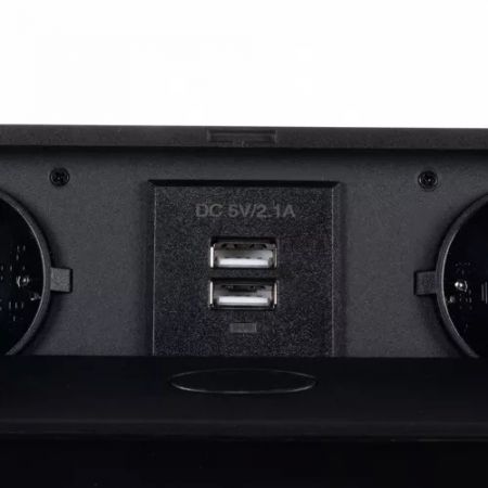 Розетка скрытая в столешнице USB двойная (код товара P21446)