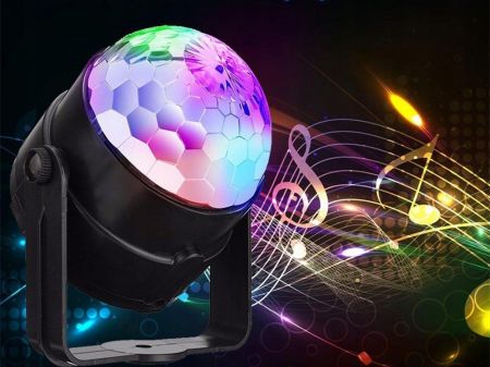 Проектор диско шар RGB LED с питанием от сети + пульт (P12268)