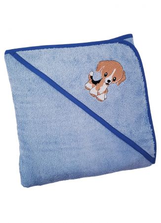 ДЕТСКОЕ ПОЛОТЕНЦЕ С КАПЮШОНОМ ЩЕНОК BLUE