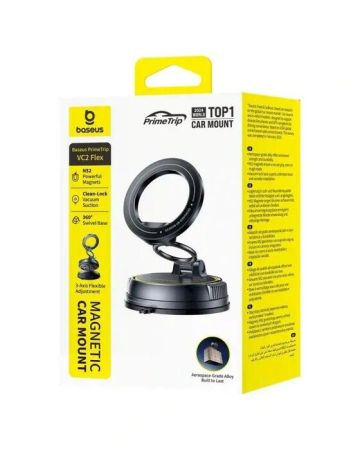 Baseus VC2 Flex Suction Cup Magnetic Clamp Car Mount Автомобильный держатель / космический чёрный (C0013803)