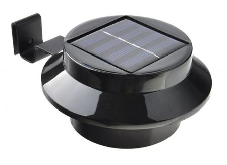 Dārza lampa ar saules bateriju 3LED melna (PZD52)