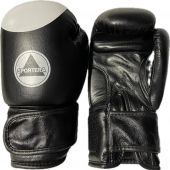Sportera Перчатки для бокса кожа черные 8 OZ (1093)