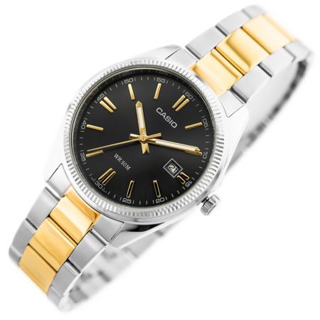 CASIO Vīriešu pulkstenis MTP-1302SG-1BV (ZD072O) + BOX silver/gold