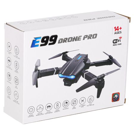 RC drons E99 Pro ar divu kameru un 720P un bezgalvas vadību (2922)
