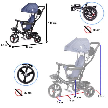 Trike Fix Lite 2in1 Коляскa и трехколесные велосипед navy blue (6200_1)