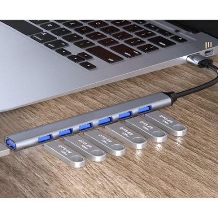 USB HUB - 1 port 3.2 + 6 ports 2.0 Izoxis (P24374)