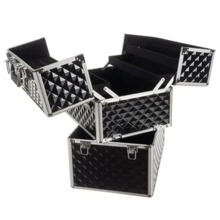 Kosmētikas koferis 42,5x35x24,5 cm melns (P22529)