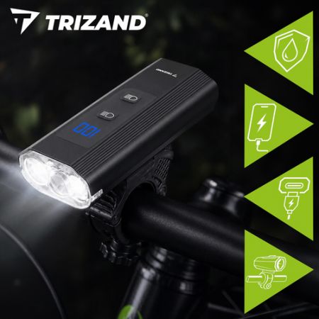 Велосипедный передний и задний фонарь 1300lm 5200mAh USB (P27800)