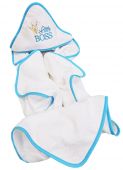 ДЕТСКОЕ ПОЛОТЕНЦЕ С КАПЮШОНОМ LITTLE BOSS WHITE/ LIGHT BLUE