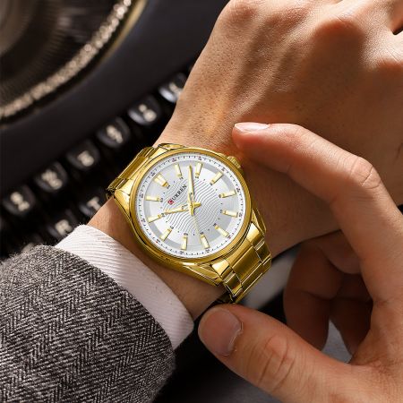 CURREN Мужские наручные часы 8424 (ZC040C) + BOX gold/silver