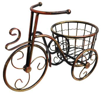 BESK Puķu poda turētājs Velosipēds metāla 1-vietīgs 37x25cm, bron (4750959125366)