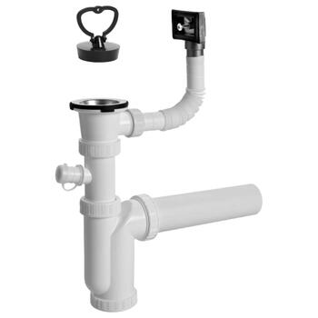 PLASTBRNO Virtuves izl. pudeļsifons 1 1/2X50mm ar izplūdi, pārplūdi, v/m (8595156227163)