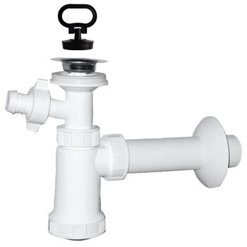 PLASTBRNO Sifons izlietnei EU1N342 1 1/4x40mm, ar izplūdi un v/m pieslēgumu (8595156224285)