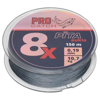 Pro Catch Pītā aukla Pro Catch X8 0.19mm 150m pelēka (4750959127360)