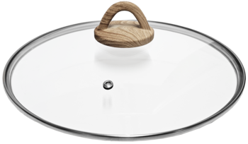 KETLER Vāks stikla Amber 28cm, ar koka imitācijas rokturi (4750959120750)