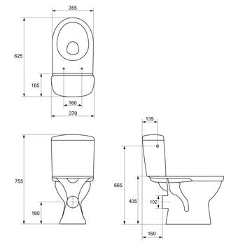Cersanit WC kompaktpods Merida 010 3/6 ar PP vāku (5907536689691)