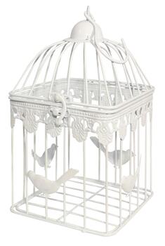 BESK Dekoratīvs Būrītis 14x14x25cm, balts (4750959125304)