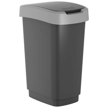Rotho Atkrit.konteiners 25L Twist, melns/t.pelēks (7610859135391)
