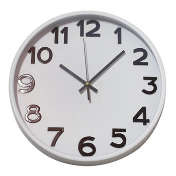 BESK Pulkstenis sienas 30cm, balts (4750959121207)