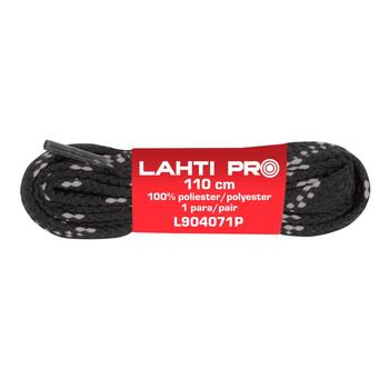 LAHTI PRO Kurpju šņores plak. 110cm 1pāris melns-pelēkas (5903755119698)
