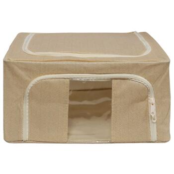 BESK Uzglabāšanas kaste 40x30x20cm ar logu, bēša (4750959142967)