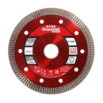 Draumet Dimanta disks PCN 125x1.2x22mm flīzēm X-tipa Draumet Pro (5907078954325)