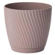 FORM PLASTIC Puķu pods Mika ar paliktni 15cm, brūns (5907474361048)