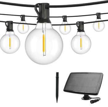 ArtFlow Dek. lampu virtene ar saules bat., G40 E12x15gb, 15m, silti (4750959131022)