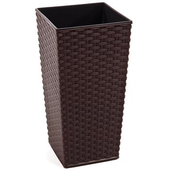LAMELA Puķu pods Finezja rattan 30x30x57cm, t.brūns (5900119835744)