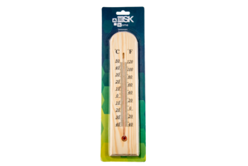 BESK Termometrs āra un iekštelpu, koka 26cm (4750959073025)