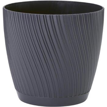 FORM PLASTIC Puķu pods Mika ar paliktni 15cm, melns (5907474361024)