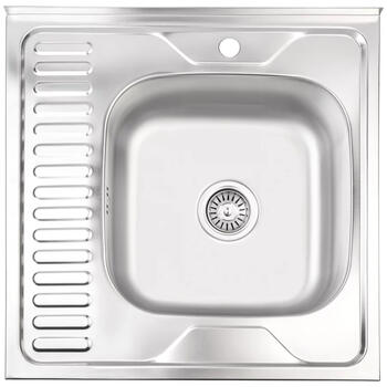 AB Izlietne virtuves AB 600X600X0.6MM ar virsmu, labā, ar sifonu, uzliekamā (4750959133873)