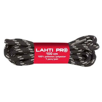 LAHTI PRO Kurpju šņores apaļas 100cm 1pāris melns-pelēkas (5903755119568)