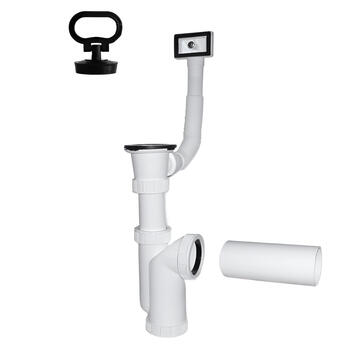 PLASTBRNO Sifons virtuves izlietnei 1 1/2X50mm ar izplūdi, pārplūdi (8595156227156)