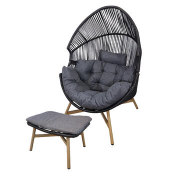 BESK Krēsls atpūtas ar kājas atbalstu 48x63x37.5cm/98x100x142cm (4750959137864)