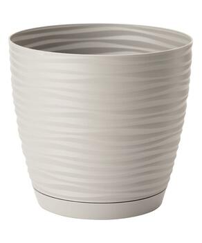 FORM PLASTIC Puķu pods SAHARA ar paliktni 23cm, g.pelēks (5907474352237)