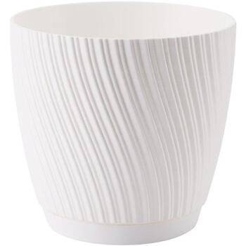 FORM PLASTIC Puķu pods Mika ar paliktni 13cm, balts (5907474360959)