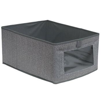 BESK Uzglabāšanas kaste 40x25x20cm ar logu, pelēka (4750959143018)